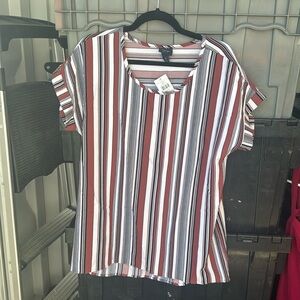 Daytrip striped short sleeve blouse